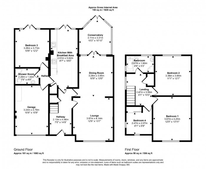 Floorplan for Queens Drive, Bedford