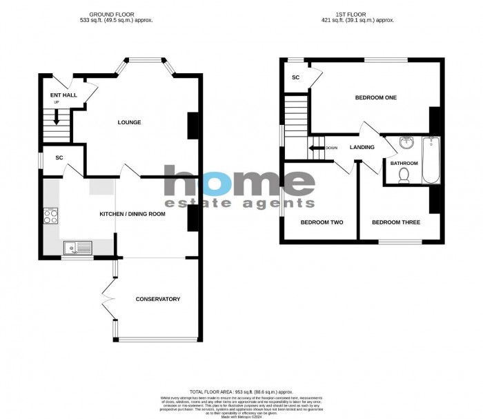 Floorplan for All Saints Road, Bedford