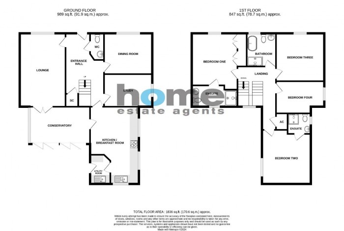 Floorplan for Langlands Road, Bedford