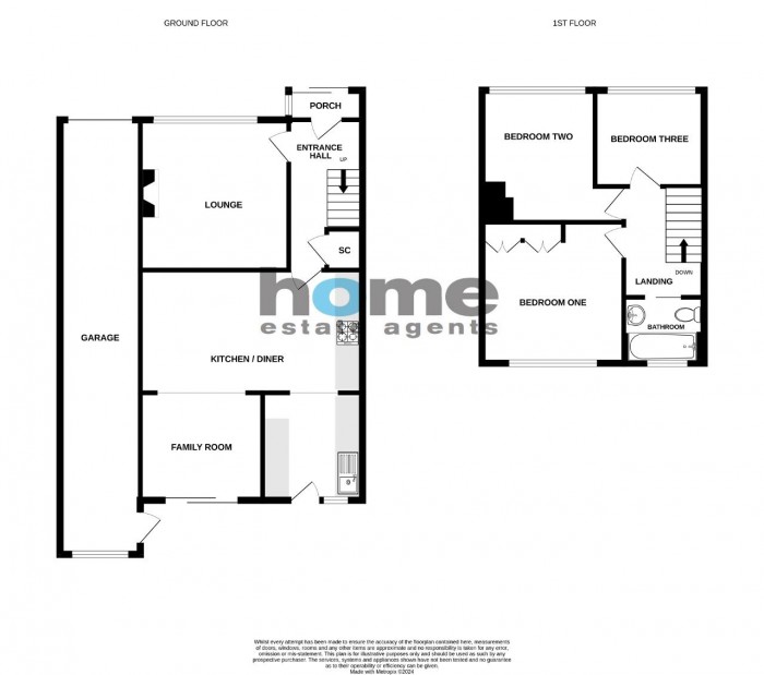 Floorplan for Kimble Drive, Bedford