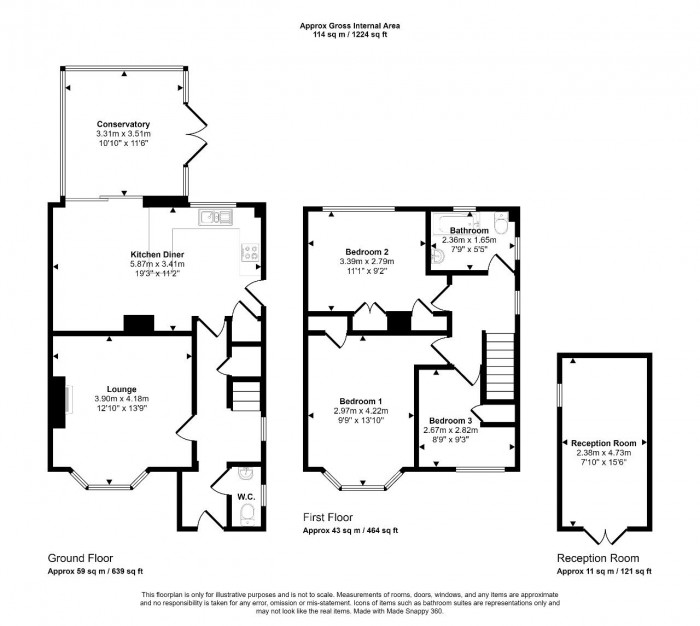 Floorplan for Waveney Avenue, Bedford