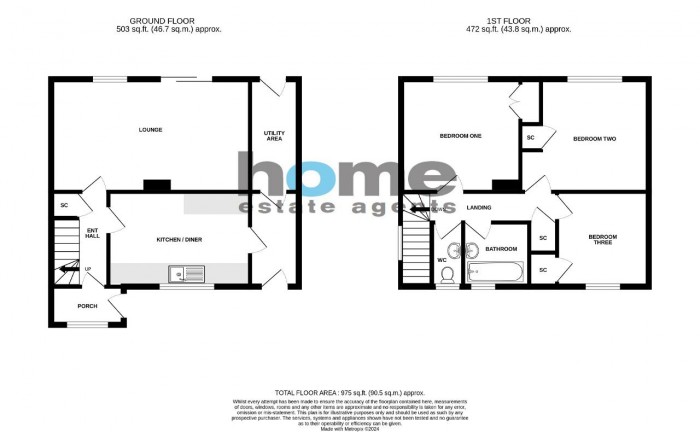 Floorplan for Queens Drive, Bedford