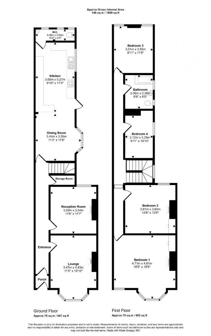 Floorplan for Foster Hill Road, Bedford