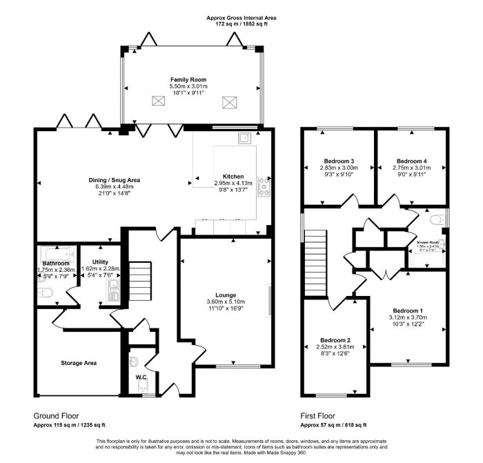 Floorplan for Clare Road, Bedford