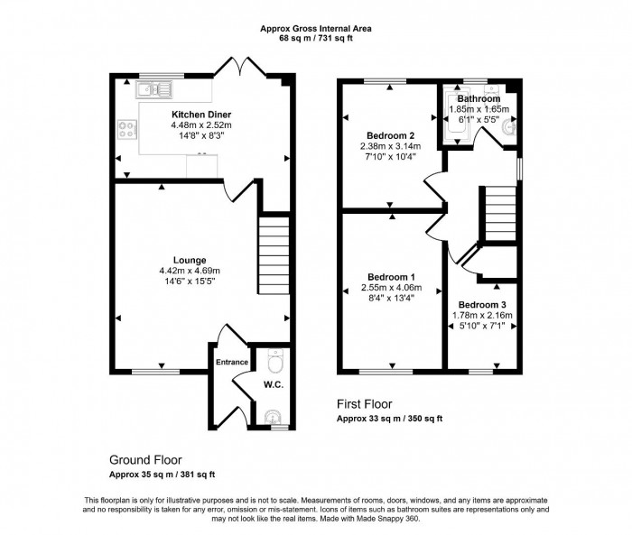 Floorplan for Fitzgerald Close, Bedford