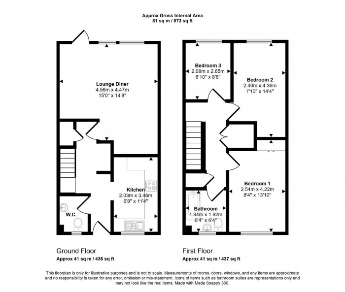 Floorplan for Exeter Walk, Bedford
