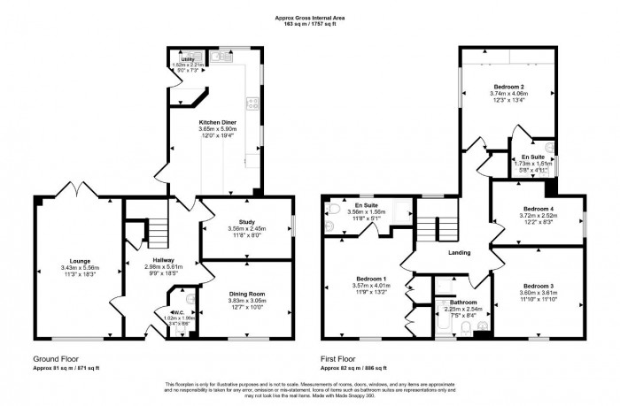 Floorplan for Maskell Drive, Bedford