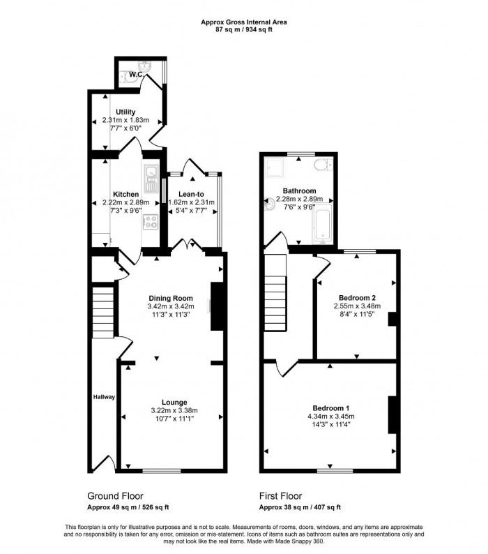 Floorplan for Ampthill Street, Bedford