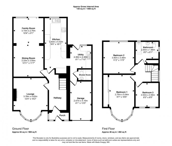 Floorplan for Wendover Drive, Bedford