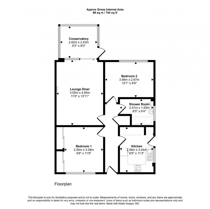 Floorplan for Lydford Close, Bedford