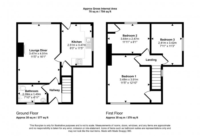 Floorplan for Coombs Close, Bedford