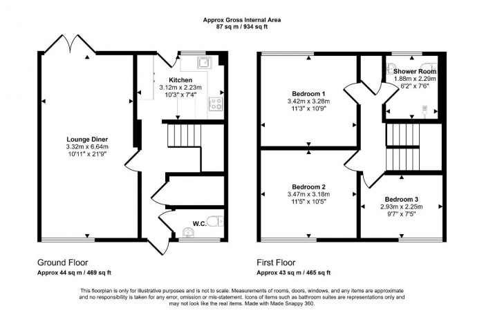 Floorplan for Needwood Road, Bedford