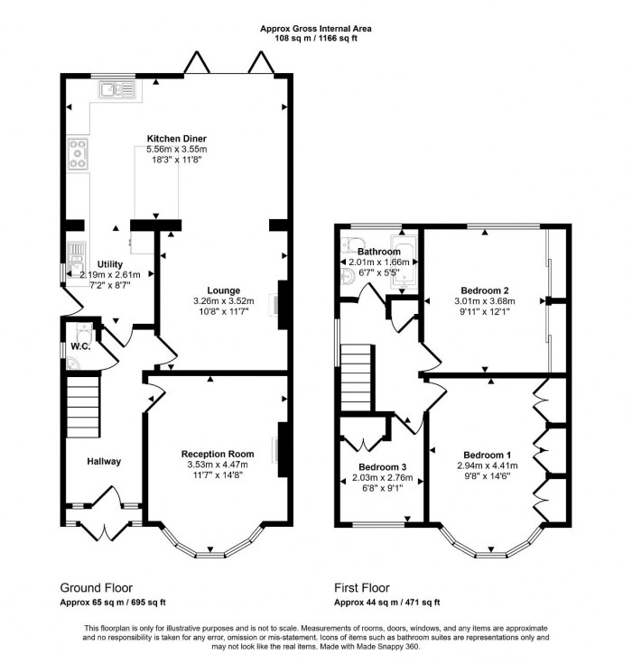 Floorplan for Risborough Road, Bedford