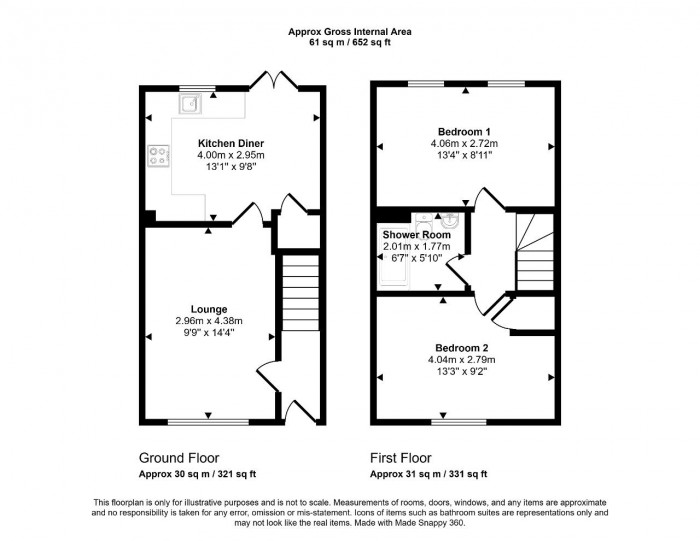 Floorplan for Grange Close, Oakley