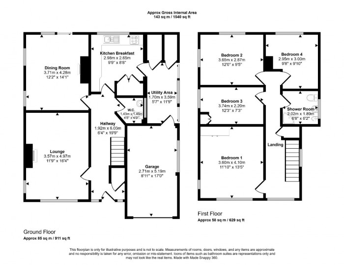Floorplan for Putnoe Lane, Bedford