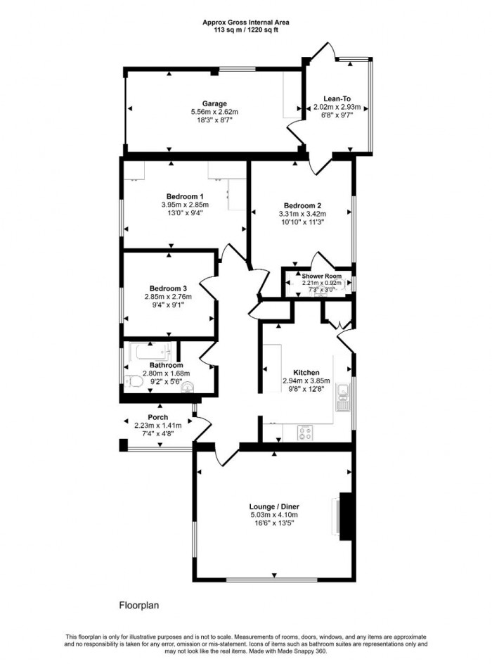 Floorplan for Plover Way, Bedford