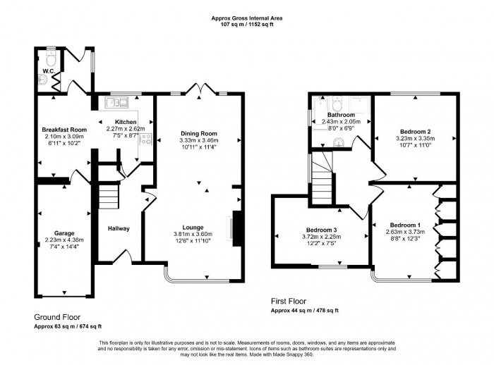 Floorplan for Wendover Drive, Bedford