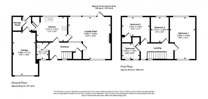 Floorplan for Queens Drive, Bedford